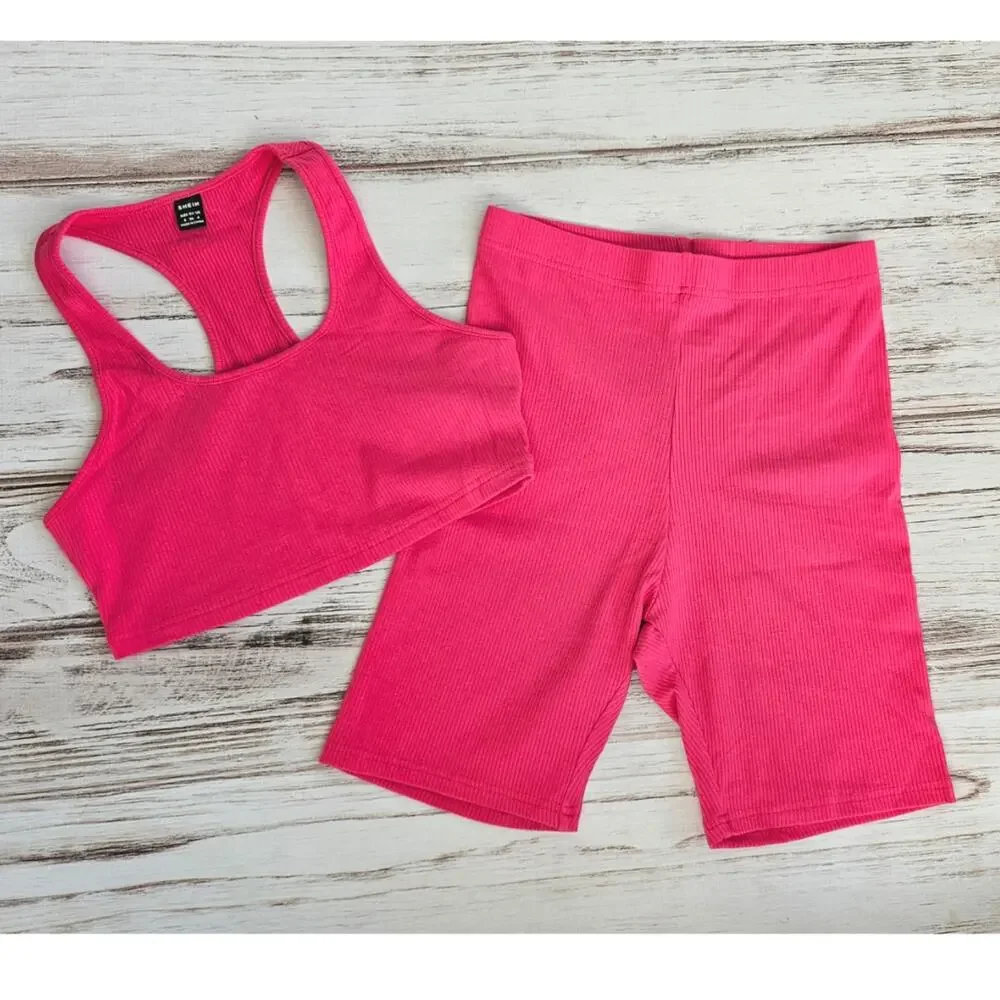 Shein Basics 2 piece shorts and crop lounge set sz Small New